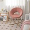 Costway Modern Velvet Accent Chair Upholstered Vanity Leisure Chair with Metal Legs
